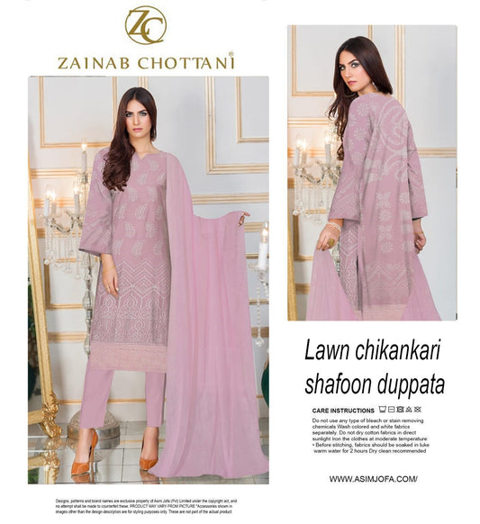 ZAINAB CHOTTANI | LAWN 3PC EMBROIDERED